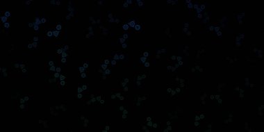 Koyu mavi, gizli sembollü yeşil vektör arkaplan. Sihirli ruhani güç işaretleri olan bir ilüzyon. Doğaüstü tasvirler için basit tasarım.