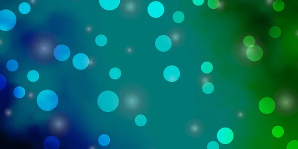 Голубая Зеленая Векторная Текстура Кругами Звездами — стоковый вектор