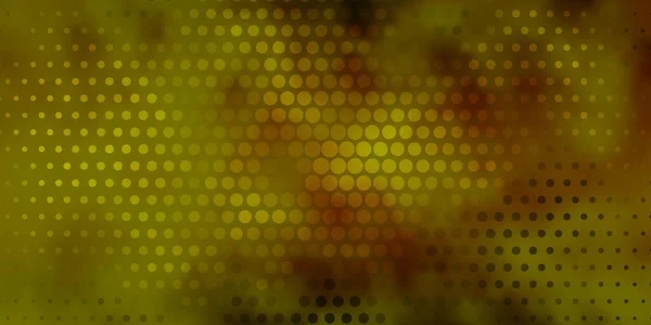 Verde Escuro Fundo Vetor Amarelo Com Círculos Glitter Ilustração Abstrata —  Vetores de Stock
