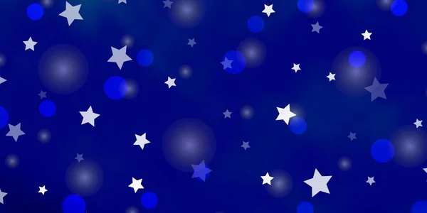 Luz Azul Fundo Vetorial Com Círculos Estrelas — Vetor de Stock