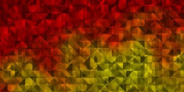 Açık Turuncu vektör arkaplanı, çizgiler, üçgenler. Renkli üçgenlerin olduğu bir resim. Posterler ve afişler için en iyi tasarım.