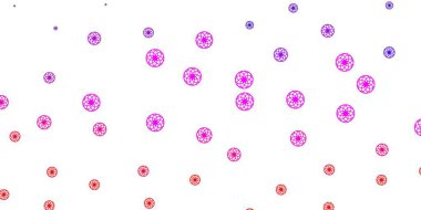Açık Mor, noktalı pembe vektör arkaplan. Parlak renkli ve soyut küreler içeren bir resim. Broşürler, broşürler için desen.