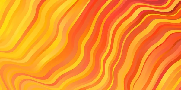 Licht Oranje Vector Achtergrond Met Gebogen Lijnen Gradiënt Illustratie Eenvoudige — Stockvector