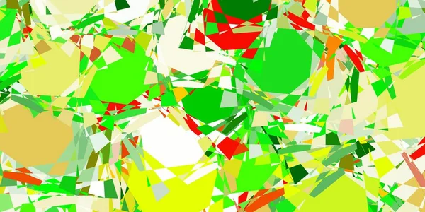 Světle Zelená Žlutá Vektorová Textura Náhodnými Trojúhelníky Vynikající Abstraktní Ilustrace — Stockový vektor