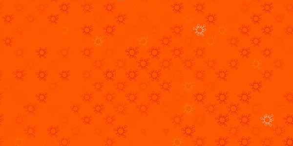 Dark Orange Vector Background Covid Symbols Colorful Abstract Illustration Gradient — Stock Vector