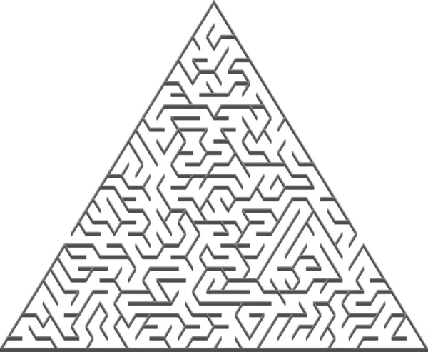 Fond Vectoriel Avec Labyrinthe Triangulaire Gris Labyrinthe Labyrinthe Noir Blanc — Image vectorielle