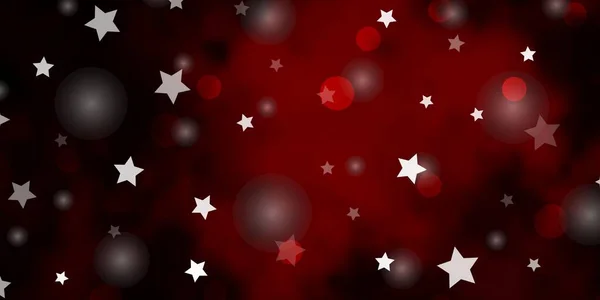 Fundo Vetor Vermelho Escuro Com Círculos Estrelas — Vetor de Stock