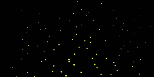 Темно Зеленая Желтая Векторная Текстура Красивыми Звездами Красочная Иллюстрация Абстрактными — стоковый вектор