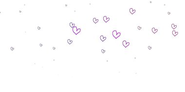 Karalama kalpli hafif Mor vektör şablonu. Kalpler soyut arkaplanda bulanık ve rengarenk. Karnaval için şablon, festival için romantik broşürler.