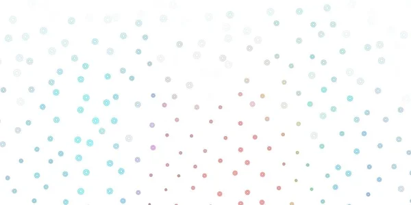 Modèle Gribouillage Vectoriel Bleu Clair Rouge Avec Des Fleurs Conception — Image vectorielle