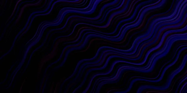 Dark Purple Vector Background Curved Lines — Stock Vector