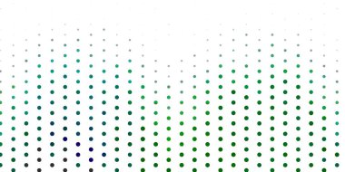 Kabarcıklı açık yeşil vektör arka planı. Renkli damlaları olan soyut parlak bir illüstrasyon. Reklamlarınız için tasarım.