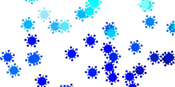 Fondo Vector Azul Claro Con Símbolos Virus Ilustración Abstracta Con — Vector de stock