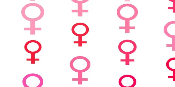 带有女性主义元素的浅粉色矢量图案 说明妇女的力量和力量的迹象 手机的背景 — 图库矢量图片