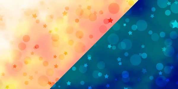 Fond Vectoriel Avec Cercles Étoiles Illustration Colorée Avec Points Dégradés — Image vectorielle
