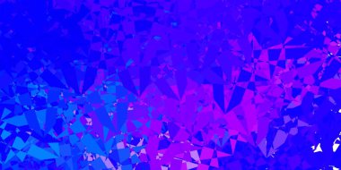 Açık pembe, üçgen şekilli mavi vektör şablonu. Renkli soyut üçgenli web materyali çizimi. Duvar kağıtları için desen.