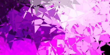 Açık pembe vektör arkaplanı, üçgenler, çizgiler. Üçgen şekilli, şekilli muhteşem soyut çizimler. Duvar kağıtları için desen.