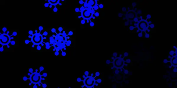 Темно Синий Векторный Фон Вирусными Символами Абстрактная Иллюстрация Биологическими Градиентными — стоковый вектор