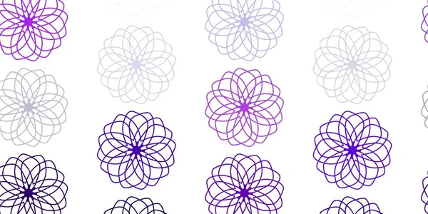 Luz Púrpura Vector Rosa Doodle Fondo Con Flores Diseño Moderno — Vector de stock