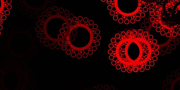 Patrón Vectorial Rojo Oscuro Con Elementos Coronavirus Ilustración Abstracta Con — Vector de stock