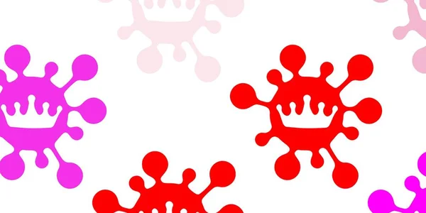 Világos Rózsaszín Vörös Vektor Textúra Betegség Szimbólumokkal Színes Absztrakt Illusztráció — Stock Vector