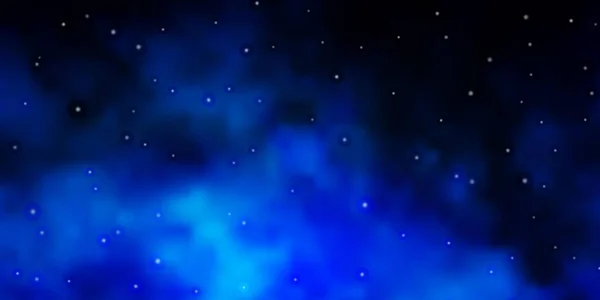 Dark Blue Vector Background Small Big Stars — Stock Vector