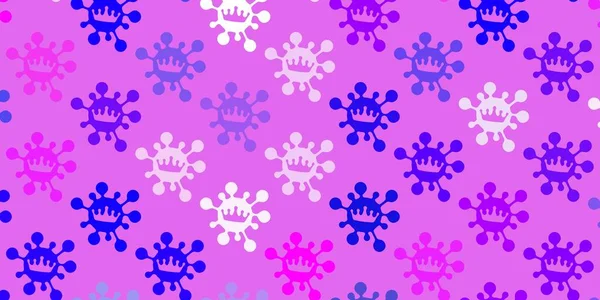 Púrpura Claro Textura Vectorial Rosa Con Símbolos Enfermedad Ilustración Abstracta — Vector de stock