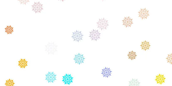 Светло Синий Желтый Вектор Красивых Снежинок Цветами Абстрактный Градиент Красочные — стоковый вектор