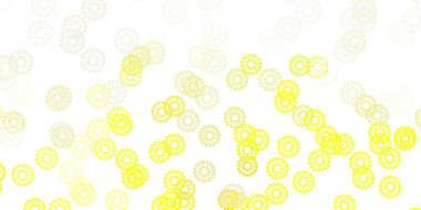 Çiçekli açık sarı vektör karalama deseni. Soyut renkli çiçekli gradyan çizimi. Broşürler ve kitaplar için akıllı tasarım.