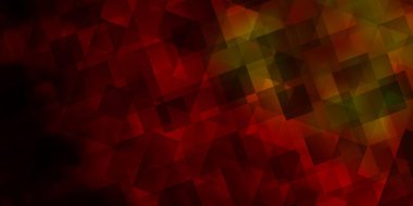 Üçgenli koyu turuncu vektör arkaplan. Renkli üçgenlerin olduğu bir resim. Duvar kağıtları için şablon.