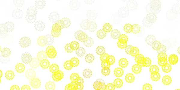 Светло Желтый Векторный Узор Цветками Иллюстрация Абстрактными Красочными Цветами Градиентом — стоковый вектор