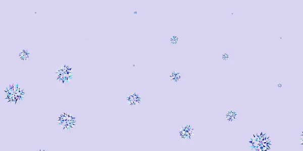 Hellrosa Blaue Vektorstruktur Mit Leuchtenden Schneeflocken Bunte Schneelemente Dekorativen Weihnachtsstil — Stockvektor