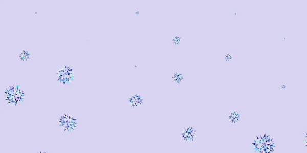 Textura Vectorial Rosa Claro Azul Com Flocos Neve Brilhantes Elementos —  Vetores de Stock