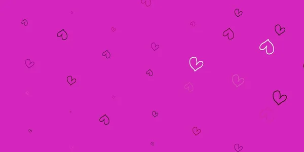 甘い心を持つライトピンクのベクトルの背景 ロマンチックなスタイルでカラフルな心を持つキラキラ抽象的なイラスト 記念日のあなたのビジネス広告のデザイン — ストックベクタ