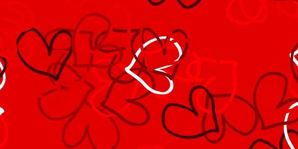 Luz Fondo Vector Rojo Con Corazones Ilustración Con Corazones Concepto — Archivo Imágenes Vectoriales