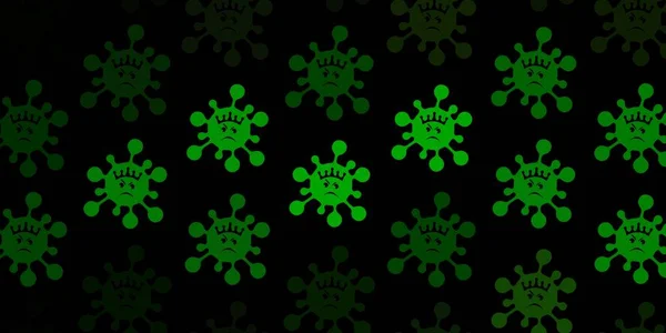 Dunkelgrüne Vektorschablone Mit Grippezeichen Abstrakte Illustration Mit Biologischen Verlaufsformen Wallpaper — Stockvektor