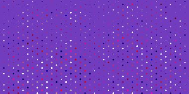 Açık mor, küreli pembe vektör deseni. Renkli damlaları olan soyut parlak bir illüstrasyon. Broşürler, broşürler için desen.