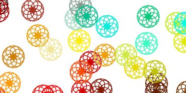 Noktalı ışık çok renkli vektör arkaplanı. Renkli çember şekilli modern soyut illüstrasyon. Posterler, afişler için tasarım.