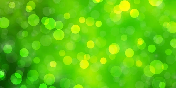 Світло Зелений Жовтий Векторний Фон Колами — стоковий вектор