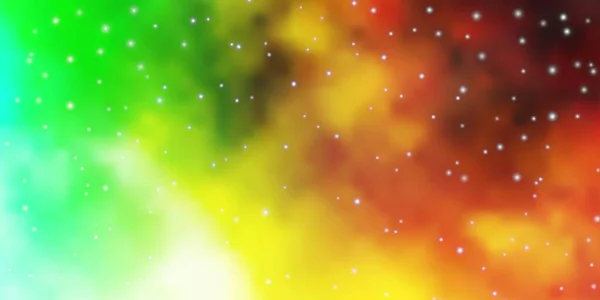 Світло Зелений Жовтий Векторний Візерунок Абстрактними Зірками — стоковий вектор