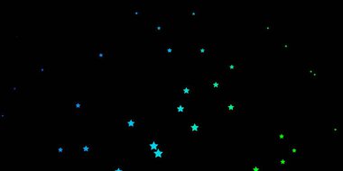 Koyu mavi, renkli yıldızlı yeşil vektör arkaplanı.