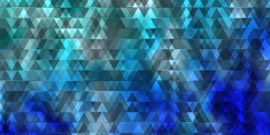 Çizgiler ve üçgenlerle ışık Mavisi vektör düzeni. Renkli üçgenli modern gradyan çizimi. Broşürler, broşürler için desen