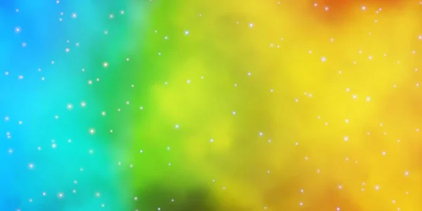 明るい青 カラフルな星と黄色のベクトルの背景 — ストックベクタ