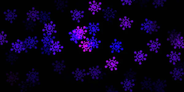 Pola Vektor Ungu Gelap Dengan Elemen Coronavirus Ilustrasi Cerdas Dengan - Stok Vektor