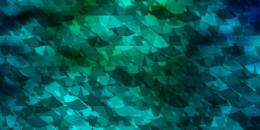 Açık mavi, çizgileri ve üçgenleri olan yeşil vektör düzeni. Üçgenli soyut gradyan çizimi. Web siteleri için desen.