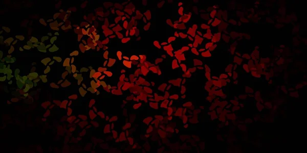 Fond Vert Foncé Vecteur Rouge Avec Des Formes Chaotiques Illustration — Image vectorielle