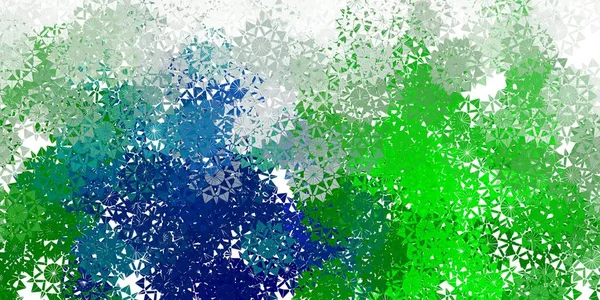 Modèle Vectoriel Vert Clair Avec Des Flocons Neige Colorés Illustration — Image vectorielle