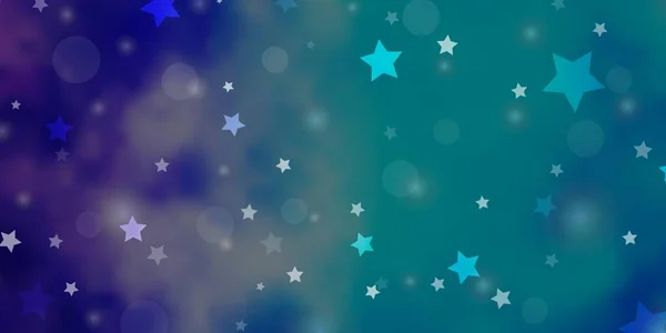Rose Clair Modèle Vectoriel Bleu Avec Cercles Étoiles — Image vectorielle
