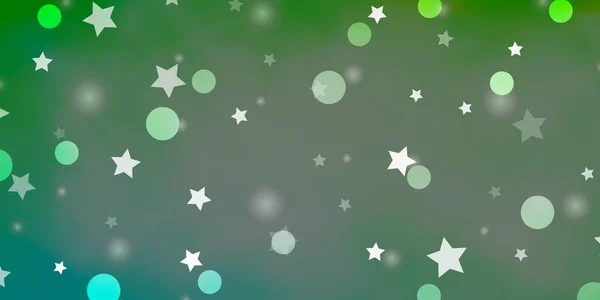 Plantilla Vectorial Verde Claro Con Círculos Estrellas — Archivo Imágenes Vectoriales