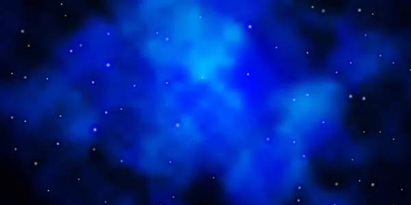 Mörkblå Vektor Layout Med Ljusa Stjärnor — Stock vektor